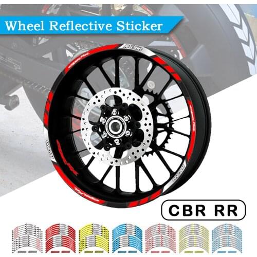 12 Strips Stickers Motorcycle Decals Reflective Waterproof Wheel Decals For Honda CBR600RR CBR900RR CBR929RR 1000RR CBR F2 F3