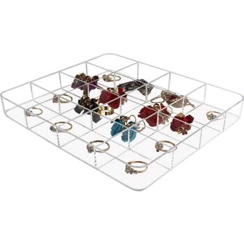 16 Grid Acrylic Separate Slots Earrings Storage Box With lid Ring Bracelet Clip Hoder Jewelry Convenient Accessories Cases