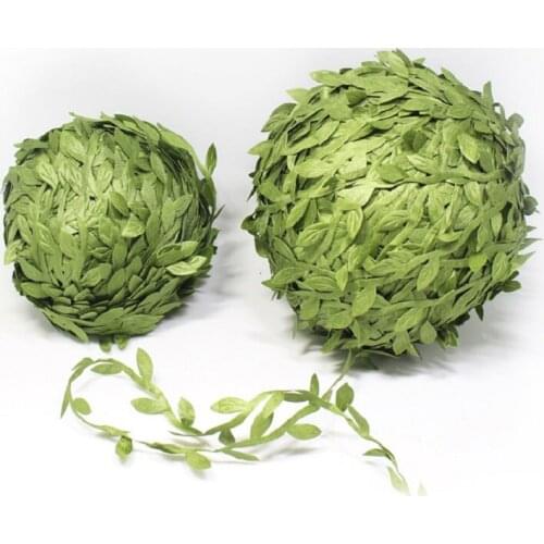 200M Silk Leaves Garland Green Rattan Leaf Artificial Flower Vines DIY Decorate Handmade Floral Hoop Parts