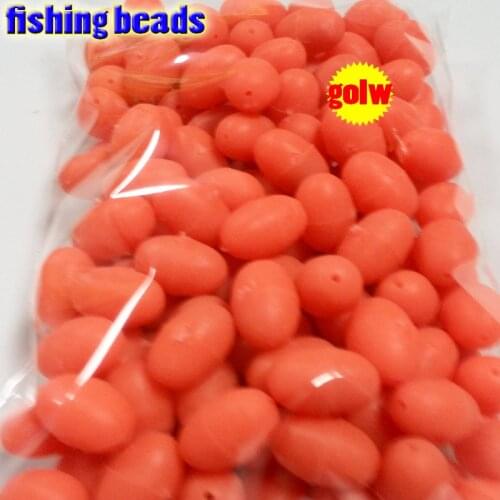 2018 fihsing plastic luminous fishing beads glow in the dark 2*3 3*4----12*16mm more size choose color is orange red