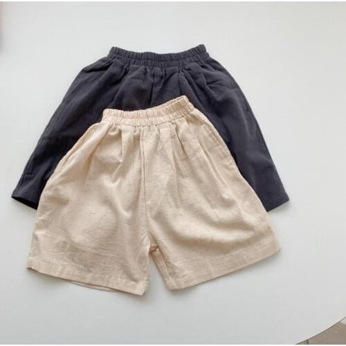 2021 new girls boys long pants cotton linen summer cool kids pp pants