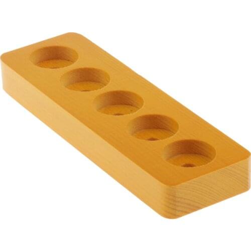 5 Slots Wood Essential Oils Holder Stand Rack Shelf Case Holder 160x50x20mm