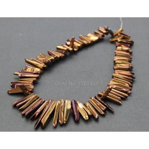 Freeshipment! Mystic Titanium Gold Crystal Quartz Point Pendant, Polished Top Drilled Crystal Point Beads Rock Crystal Pendant