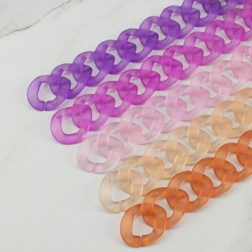 Transparent Matte Color Acrylic Resin Chain Bag Strap Handbag Plastic Strap Fashion Women Bag Accessories Shoulder Strap 25*29mm
