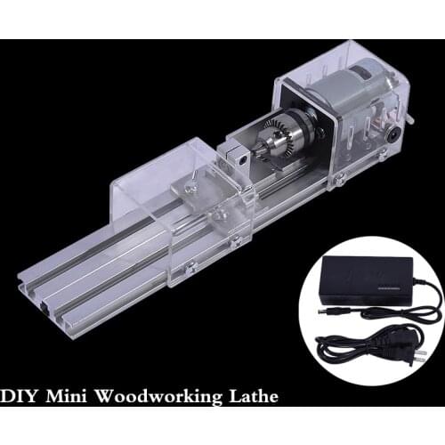 DIY Mini Lathe Woodworking Buddha Beads Polishing Punch Tools Grinding Table Saw Cutting Machine