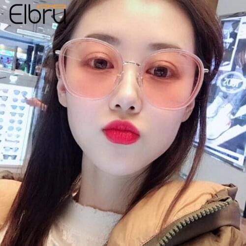 Elbru Vintage Round Sunglasses Brand Designer Fashion Sunshades Clear Colorful Eyewear For Women Sun Glasses For Men Driving