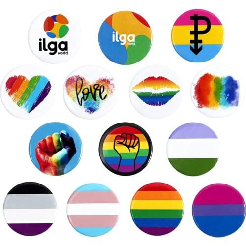 Pride Rainbow Flags Gay Enamel Pin Badge Cute Heart Gay Lesbian Bisexual Transgender Symbol Brooch Jewelry Gift for Friends
