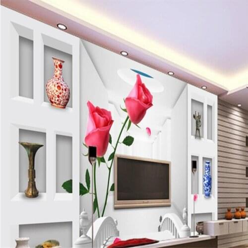 Beibehang Custom 3D Photo Wallpaper Stereo Bridge Rose Creative Space Mural Living Room Bedroom Sofa TV Background Painting
