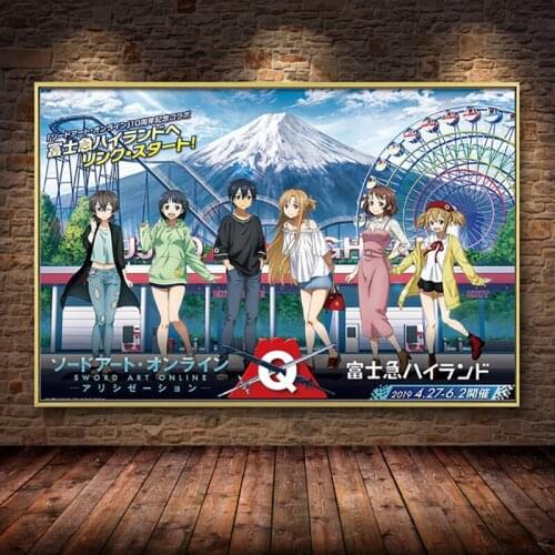 Canvas Painting Video Game Sword Art Online Kirito Asuna Japan Anime Poster Prints Art Wall Pictures For Living Room Home Decor