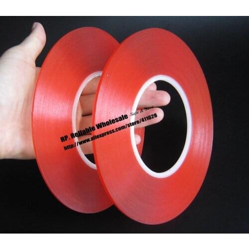 50 Meters/roll, (0.2mm Thick), 2mm~50mm Choose, Super Strong Adhesive Double Sided Sticky Tape for Cellphone Tablet Case Screen