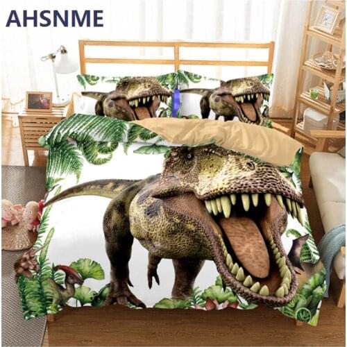 AHSNME Jurassic World Tyrannosaurus Rex Bedding Set Children super love gift Quilt Cover for AU and EU and US and RU Size