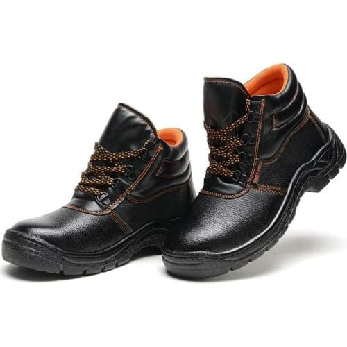 Leather Mens Work Steel Toe Shoes Men Footwear Safety Boots Mens High Top Shoes Man Indestructible Shoes Security Boots Men