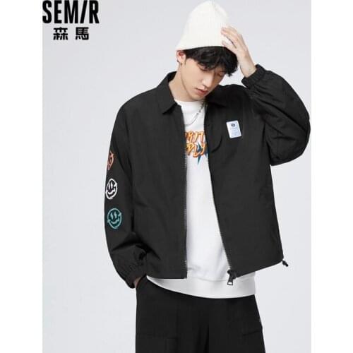 SEMIR Jacket Men 2021 Spring New Loose Lapel Jacket Trendy Hong Kong Style All-Match Casual Korean Clothes Coat Man