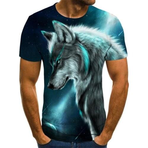 Summer Mens 3D Anime Top T-shirt Animal Pattern Shirt Fun Street Youth Mens and Womens Fitness Clothing Loose and Comfortable