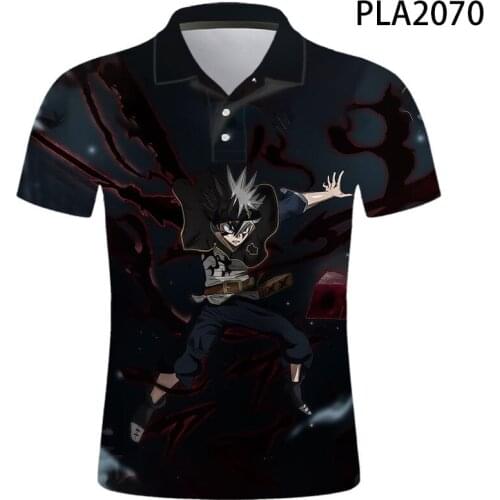 2020 New Black Clover 3D Printed Hombre De Polo Men Polo Shirt Casual Fashion Short Sleeve Streetwear Polo Homme Tops