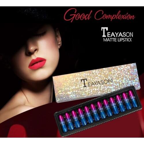 New fashion brand lipstick sets12 color tube twelve laser Matte non-stick cup lipstick Moisturizer moisturizing makeup dropship