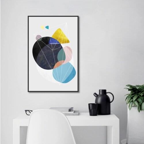 Nordic Minimalist Abstract Geometric Round Decorative Painting Kitchen Wall Art Posters and Prints Home Decor Canvas Pictures