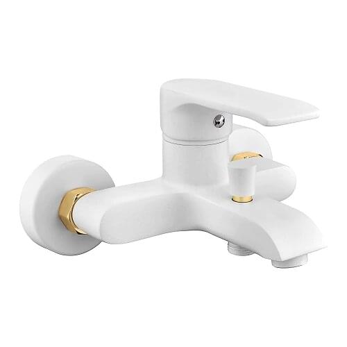 Vilas Monza white Gold new wall mounted shower mixer bathtub hand shower faucet mixer