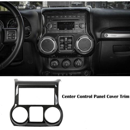 ABS Carbon Fiber Dashboard Panel & Air Conditioning Switch Panel Frame Cover Trims for Jeep Wrangler JK 2011-2017