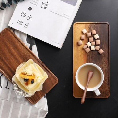 Walnut Storage Tray Afternoon Tea Plate Fruit Food Plate Dim Sum Plate For Coffee Shop Wodden Rectangle Desktop Decoration ZL459