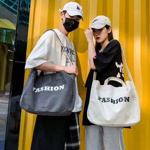 Simple and casual Korean womens satchel large capacity letter satchel Canvas Handbag fashion lovers shoulder designer satchels
