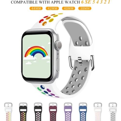 Strap for Apple watch band 40mm 44mm/42mm/38mm Accessories Silicone belt Sport bracelet iWatch series 5 4 3 2 40 38 42 44 mm