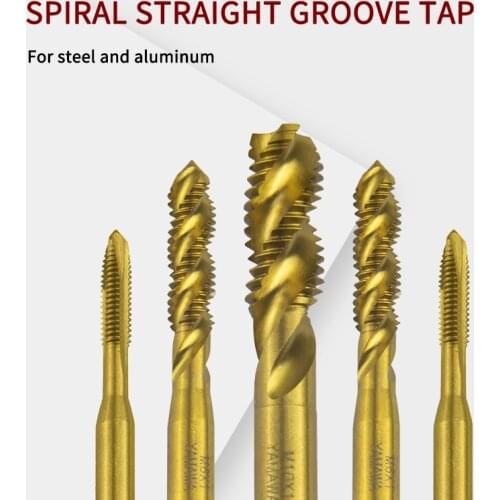 M2/M3/M4/M5/M6/M 8/M10/M12 Hand Tools Titanium coati Spiral Point Tap Straight Flute Metric Machine Screw Taps Thread Machine