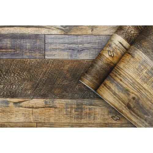 Self Adhesive Wallpapers Peel and Stick Wood Plank Wallpaper Shiplap Brown Vinyl Contact Paper Decorative Wall Covering Stickers