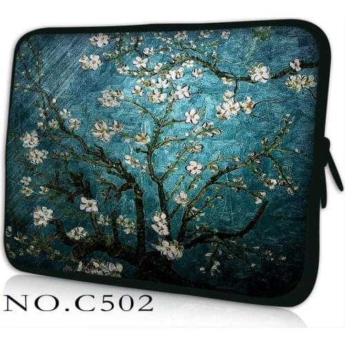 Blue Prunus Laptop Pouch Case for Macbook Air Pro Retina 13 15 Laptop Sleeve 15.6 Notebook Bag For Dell Acer Asus HP Sleeve Bag