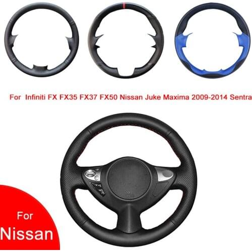 Hand-Stitched Artificial Leather Car Steering Wheel cover For Infiniti FX FX35 FX37 FX50 Nissan Juke Maxima 2009-2014 Sentra
