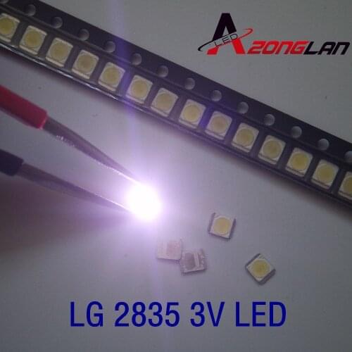 200PCS FOR LG Original LED LCD TV Backlight Application LED 3528 2835 1210 Light Beads Cool white High Power 1W 3V 110LM