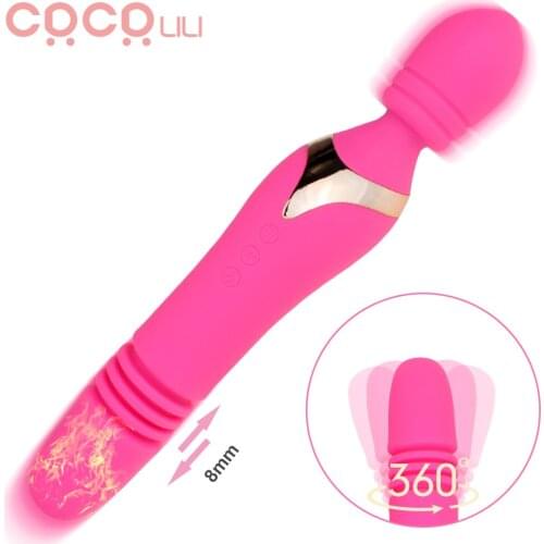 Telescopic Dildo Vibrator G Spot Massager AV Stick Magic Wand USB Recharged Sex Toy for Women Clit Massager Vagina Stimulator