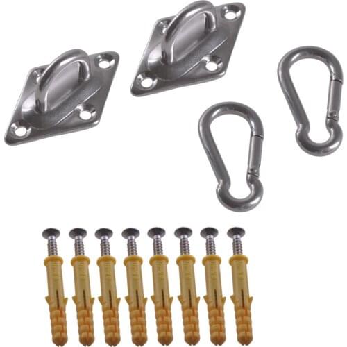 Triangle 304 Stainless Steel 60x35MM U Design Hook M5 Ceiling Hook &Spring Buckle with Self-tapping Screws Set of 8