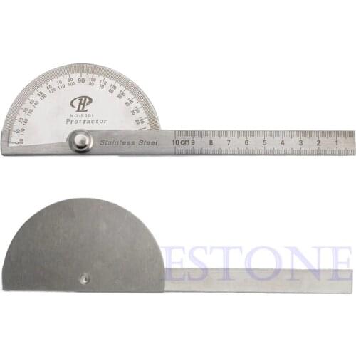 Stainless Steel 180 degree Protractor Angle Finder Arm Rotary Measuring Ruler