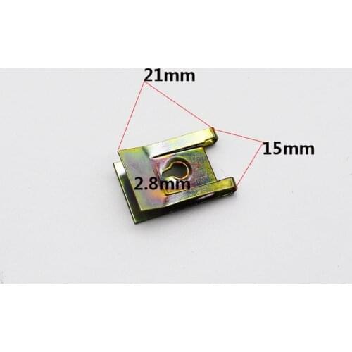 20Pcs Car Fastener Clip Screw Base U Type Nut Mounting Fastener Clips Automobile Engine Fender Bumper Guard Plate Clamp 3mm