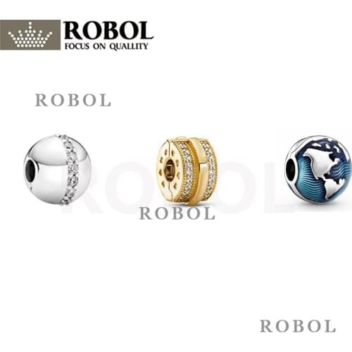 11 Original 925 Sterling Silver Jewelry Round Solitaire Clip Charm Fit for DIY Bracelet Fashion Woman Jewelry Gift Free Shipping