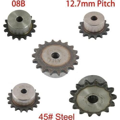 08B 46 47 48 49 50 Tooth 18mm Pilot Bore 12.7mm Pitch Single Row Simplex Conveying Gathering Gear Chain Drive Sprocket Wheel