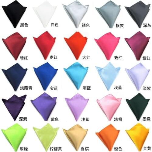 1000pcs/lot Mens suit Satin Pocket Square Hankerchief Hanky Plain Solid Color lin3851