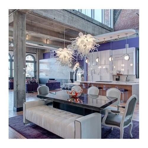 2018 New Arrival 110/220v AC Led Mini White Murano Glass Chandelier Dining Room Lighting