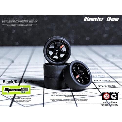 3 Sets(for 3 Cars) 1/64 Mini Car Tires Wheels Diameter 10mm TE37 Modify Spare Parts for 1:64 Kysho Model Cars