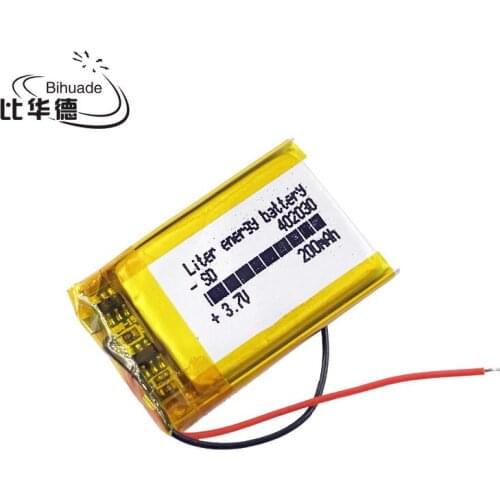 5pcs/lot 3.7V 200mAh 402030 Lithium Polymer Li-Po li ion Rechargeable Battery cells For Mp3 MP4 MP5