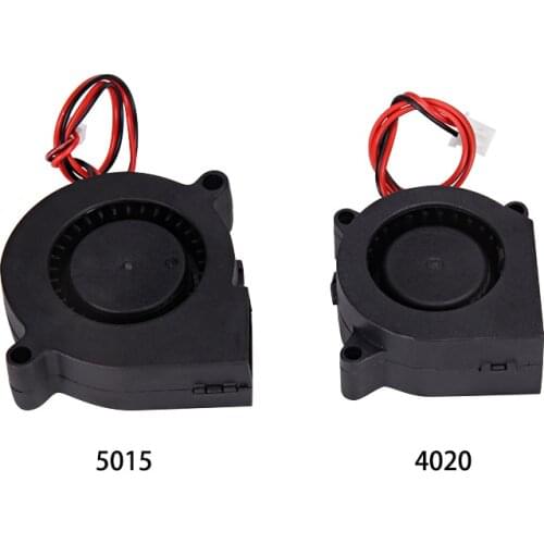 5015/4020 12V&24V Turbo Blower Part Black Plastic Cooling Fan DC Cooler 3D Printer Parts 2 Pin For 3D Printer Ender3/Pro CR10