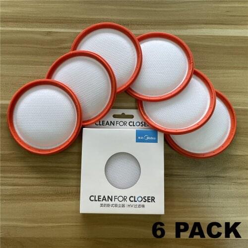 6 Pack Washable Vacuum CleaneRound HV Filter Cotton HEPA filters elements for Midea C3-L148B C3-L143B VC14A1-VC 130mm