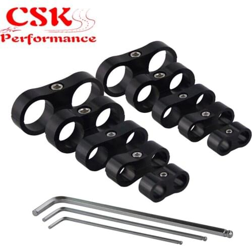 8pcs AN -10 AN10 19MM Blue Braided Hose Separator Clamp Fitting Adapter Bracket black / blue / red /silver