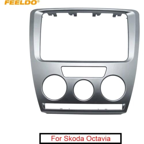 Car DVD/CD Radio Stereo 2DIN Fascia Panel Refitting Frame Facia Trim Install Mount Kit For Skoda Octavia(2007~2009) Manual A/C