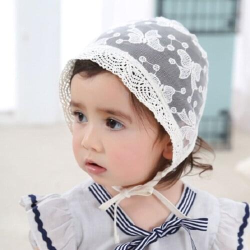 Bnaturalwell Baby Girls Princess Hats Bonnet Retro Cap Photo Palace Cute Sun Hats Lace cap European American Style H818