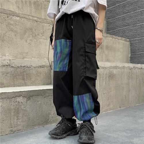 Hip Hop High Waist Cargo Pants Women Joggers Street Style Trousers Patchwork Sweatpants Baggy Pants Harajuku Trousers Women