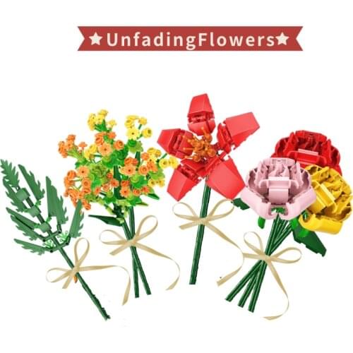 Ideas Bouquet Eternal Life Flowers Series Building Block Model Home Garden Plant Decoration For Girls Friends Birthday Gifts