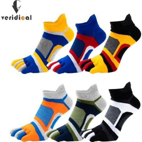 Elite Athletic Sport Five Finger Boat Socks Bright Color Cotton Mesh Breathable Fashion Harajuku Happy No Show Socks With Toes