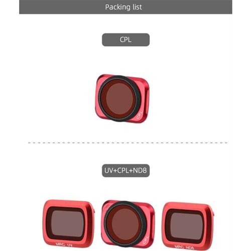 Camera Lens Filter for DJI Mavic Air 2 Drone Adjustable CPL ND8 UV Filters CPL Filter for Mavic Air 2 Camera Lens Accessories